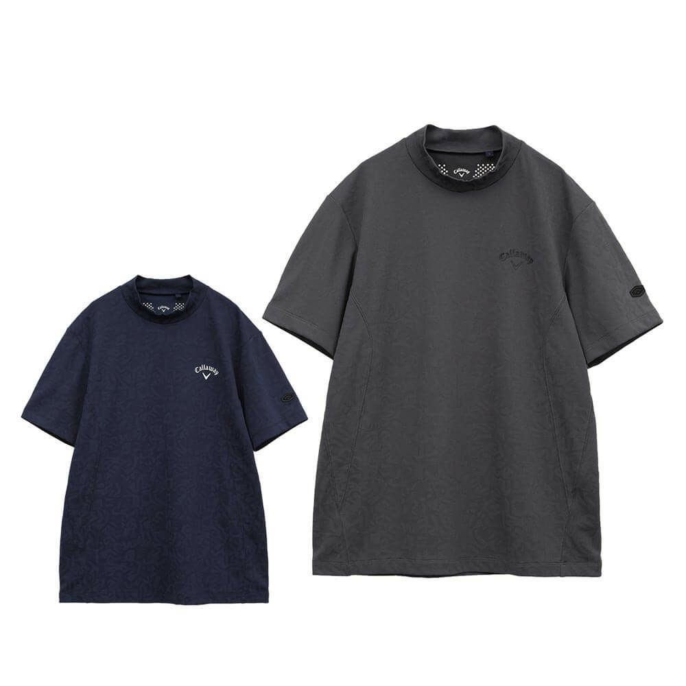 キャロウェイ Callaway　メンズ 幾何学 ロゴジャカード 半袖 モックネックシャツ C25134106　2025年モデル