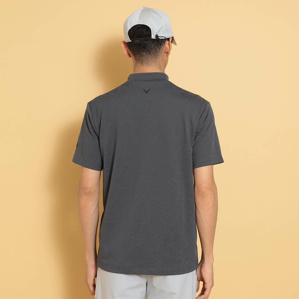 キャロウェイ Callaway　メンズ 幾何学 ロゴジャカード 半袖 モックネックシャツ C25134106　2025年モデル 詳細1