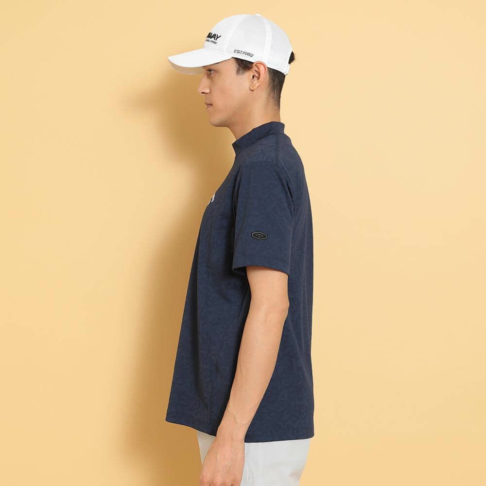 キャロウェイ Callaway　メンズ 幾何学 ロゴジャカード 半袖 モックネックシャツ C25134106　2025年モデル 詳細1