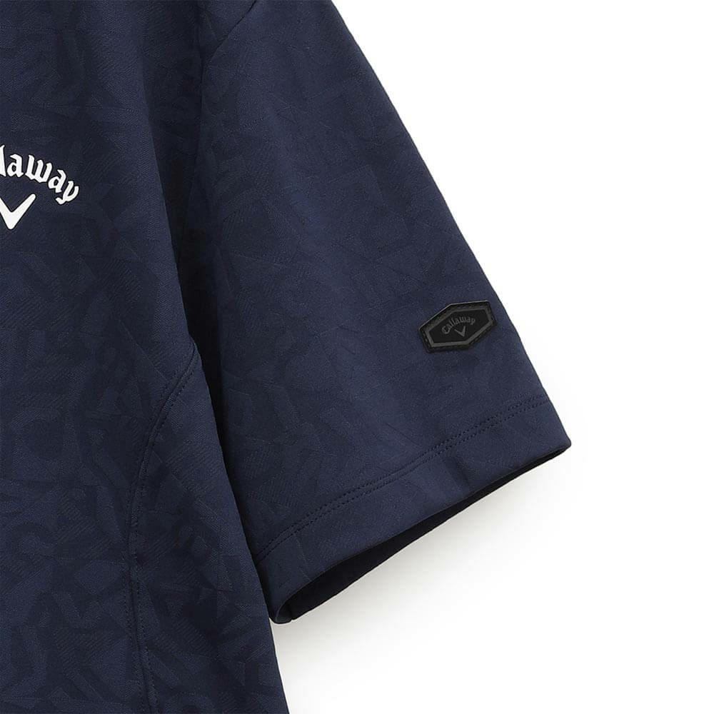 キャロウェイ Callaway　メンズ 幾何学 ロゴジャカード 半袖 モックネックシャツ C25134106　2025年モデル 詳細1