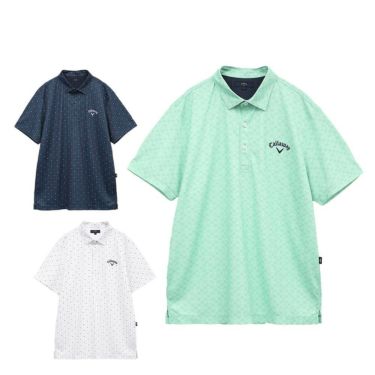 キャロウェイ Callaway　メンズ モノグラムプリント 半袖 ポロシャツ C25134110　2025年モデル 詳細1