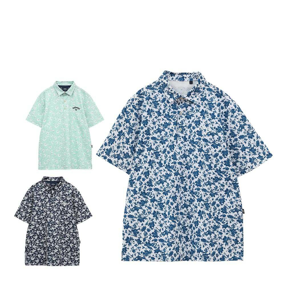 キャロウェイ Callaway　メンズ フラワープリント 半袖 ポロシャツ C25134112　2025年モデル 詳細1