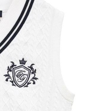 キャロウェイ レディース Vネック ケーブルニット ベスト C25119200　2025年モデル 詳細1