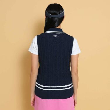 キャロウェイ レディース Vネック ケーブルニット ベスト C25119200　2025年モデル 詳細1