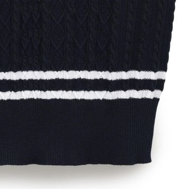 キャロウェイ レディース Vネック ケーブルニット ベスト C25119200　2025年モデル 詳細1