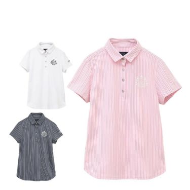 キャロウェイ Callaway　レディース ストライプ 半袖 ポロシャツ C25134205　2025年モデル 詳細1