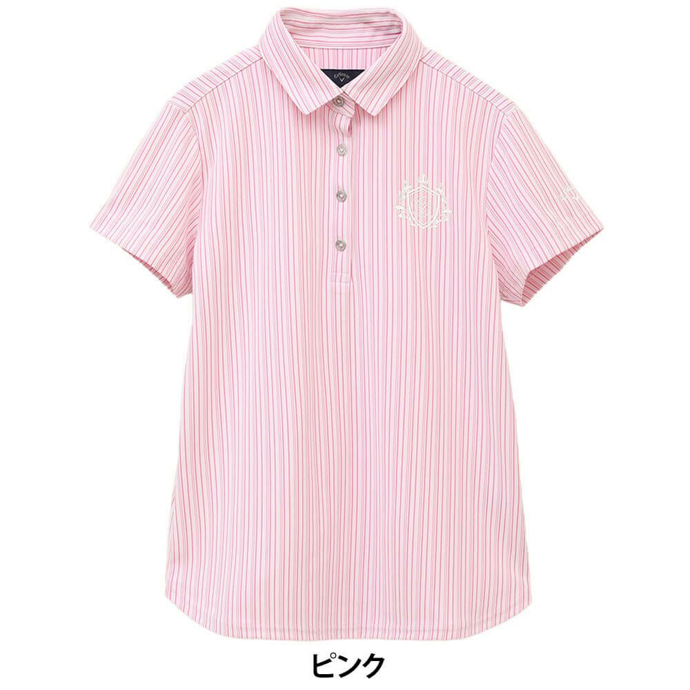 キャロウェイ Callaway　レディース ストライプ 半袖 ポロシャツ C25134205　2025年モデル 詳細1