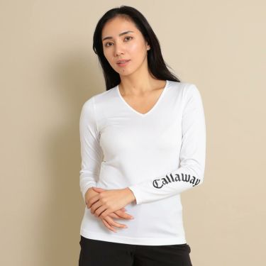 キャロウェイ Callaway　レディース クールコア 長袖 Vネック インナーシャツ C24932201　2025年モデル 詳細1