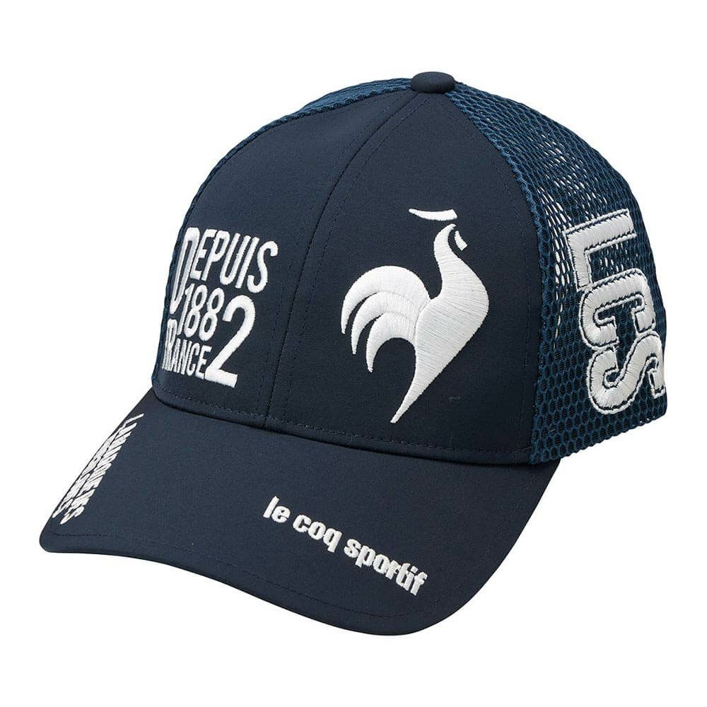 ルコック Le coq sportif　メンズ ロゴ メッシュキャップ LG5SCP06M NV ネイビー　2025年モデル ネイビー