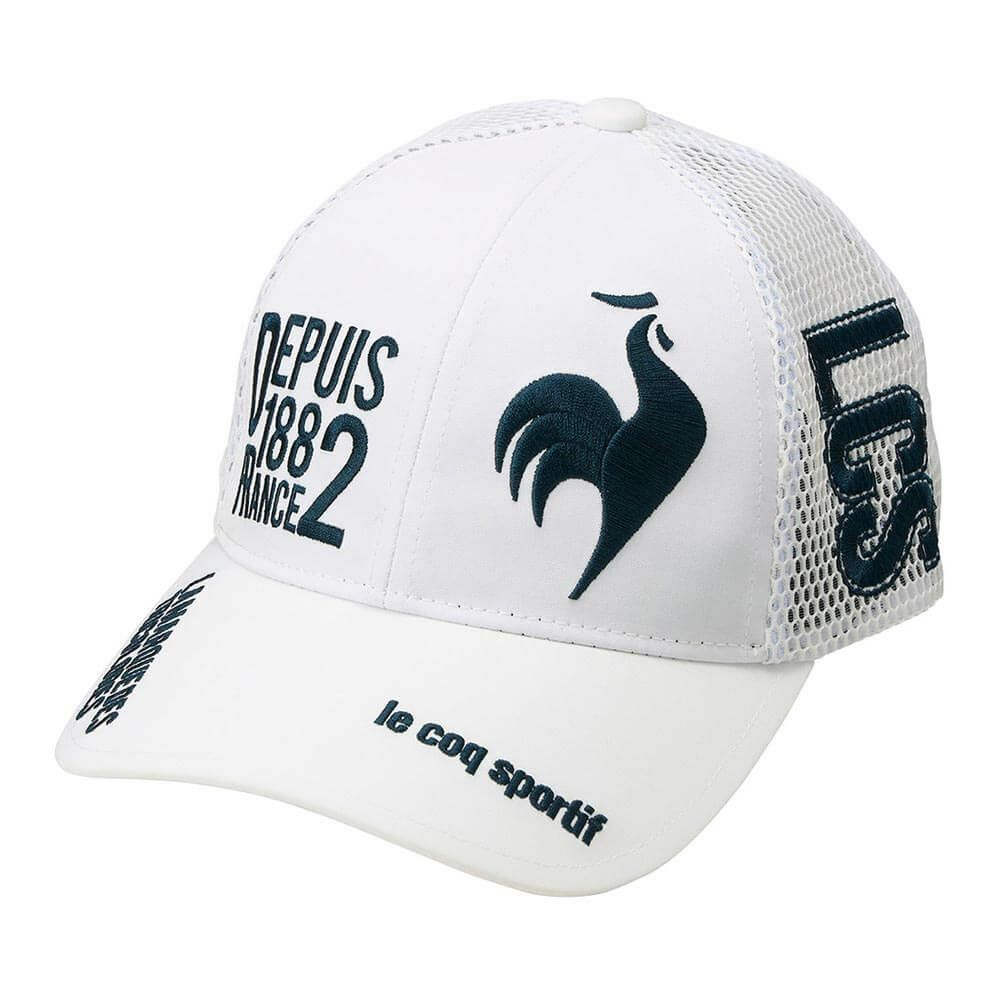 ルコック Le coq sportif　メンズ ロゴ メッシュキャップ LG5SCP06M WH ホワイト　2025年モデル ホワイト