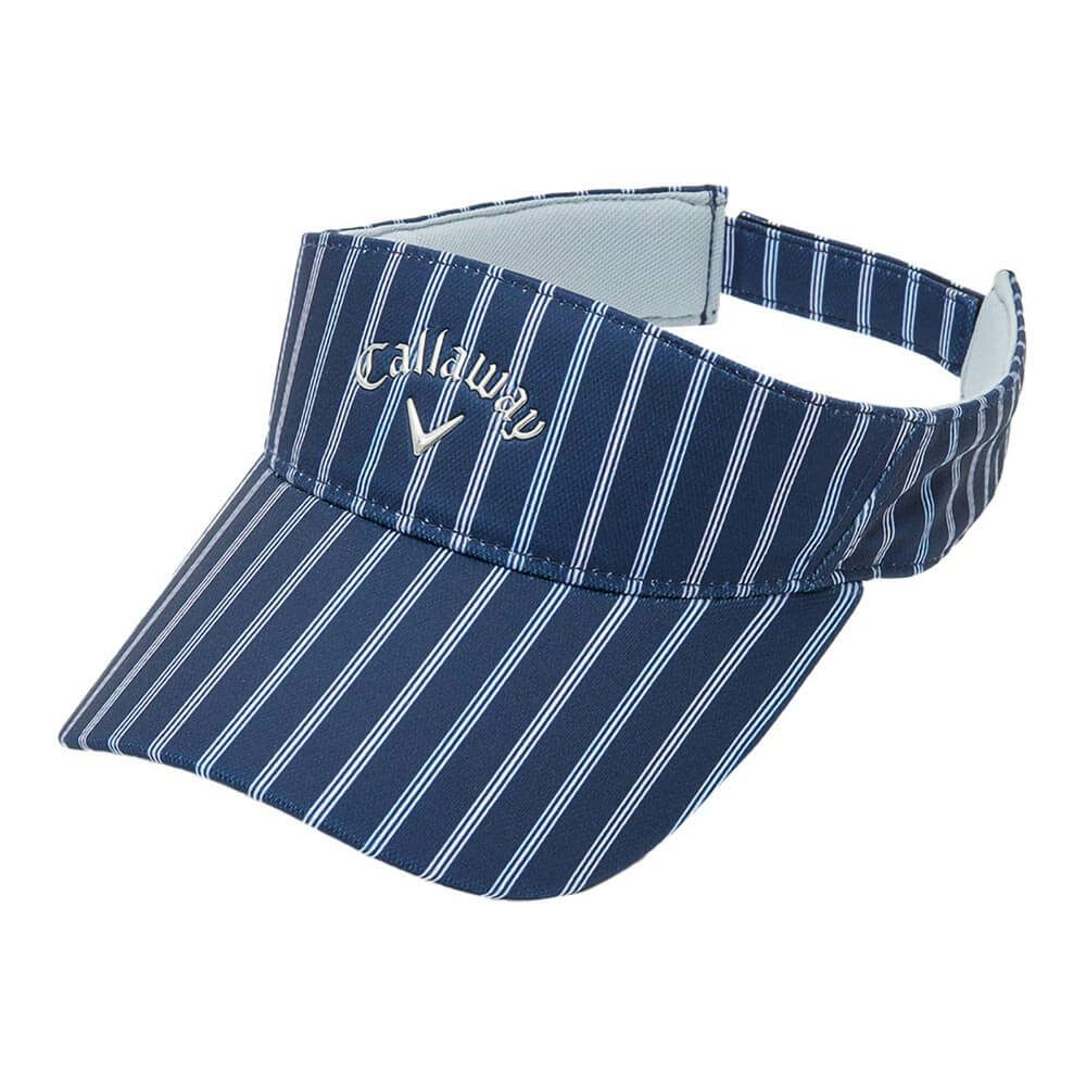 キャロウェイ Callaway　レディース ストライプ柄 バイザー C25191207 1120 ネイビー　2025年モデル ネイビー