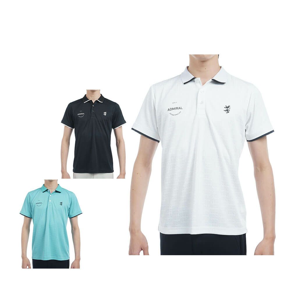 アドミラル Admiral　メンズ ロゴジャガード 半袖 ポロシャツ ADMA502　2025年モデル