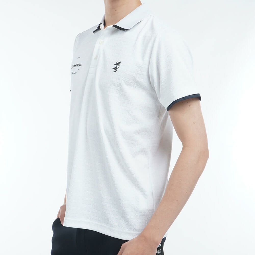 アドミラル Admiral　メンズ ロゴジャガード 半袖 ポロシャツ ADMA502　2025年モデル 詳細4