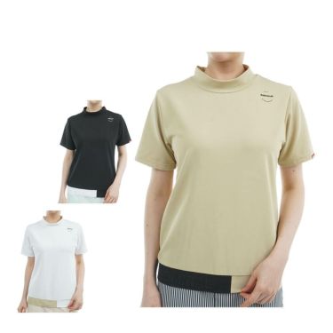 アドミラル Admiral　レディース ミニワッフル エンボスロゴ 半袖 モックネックシャツ ADLA506　2025年モデル