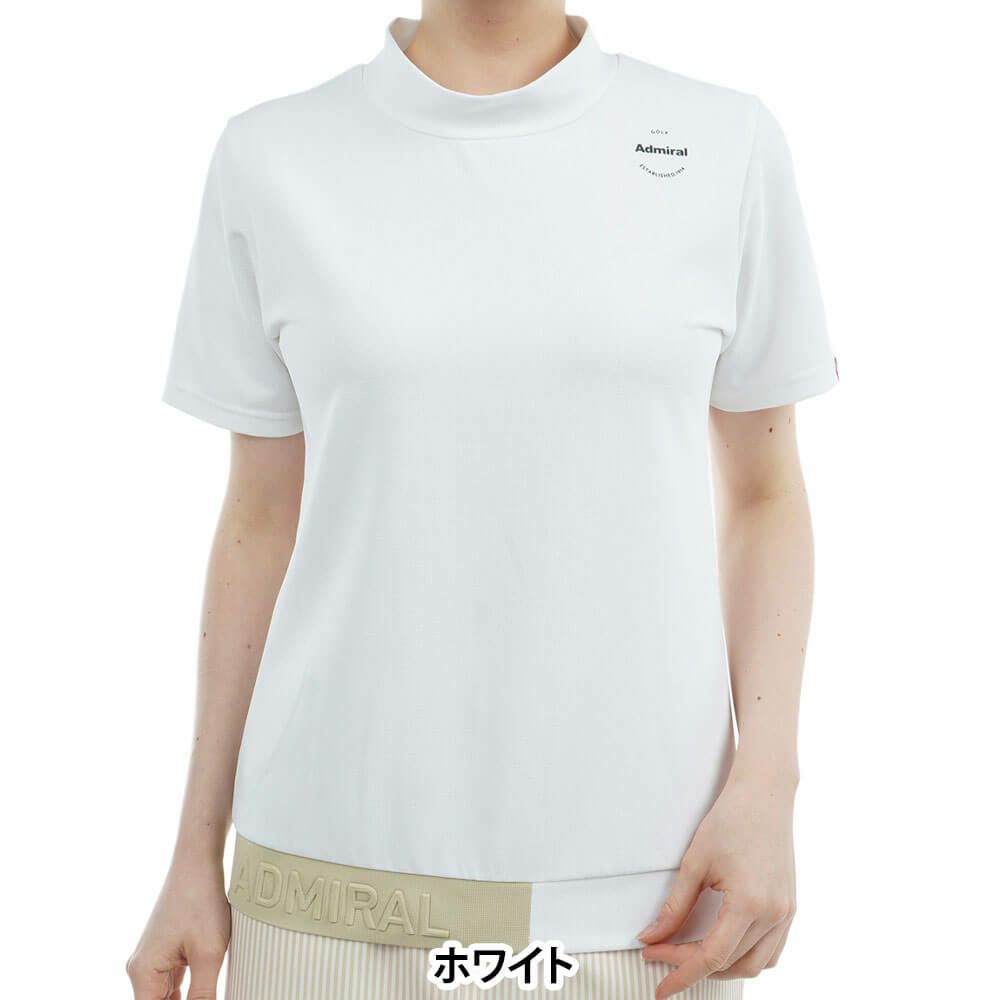 アドミラル Admiral　レディース ミニワッフル エンボスロゴ 半袖 モックネックシャツ ADLA506　2025年モデル 詳細2