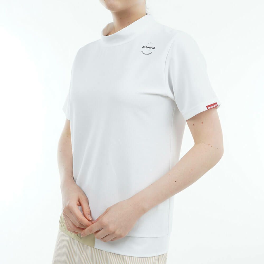 アドミラル Admiral　レディース ミニワッフル エンボスロゴ 半袖 モックネックシャツ ADLA506　2025年モデル 詳細4