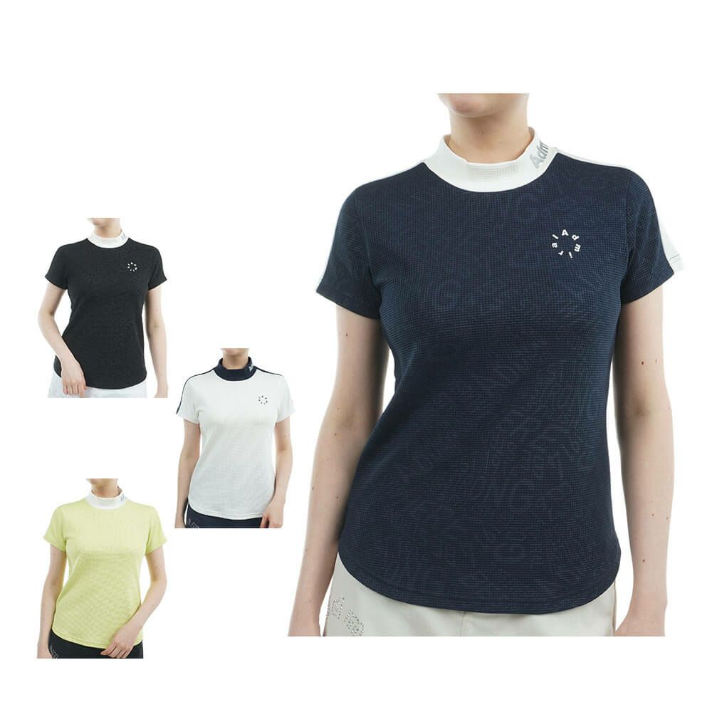 アドミラル Admiral　レディース 接触冷感 ジオメタロゴ 半袖 モックネックシャツ ADLA529　2025年モデル