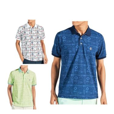 マンシングウェア Munsingwear　メンズ サンスクリーン グラフィック総柄プリント 半袖 ポロシャツ MG5SHS40M　2025年モデル 詳細1
