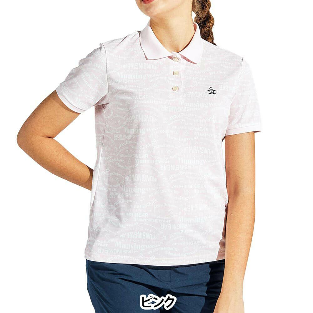 マンシングウェア Munsingwear　レディース サンスクリーン マルチロゴ総柄プリント 半袖 ポロシャツ MG5SHS84L　2025年モデル 詳細3