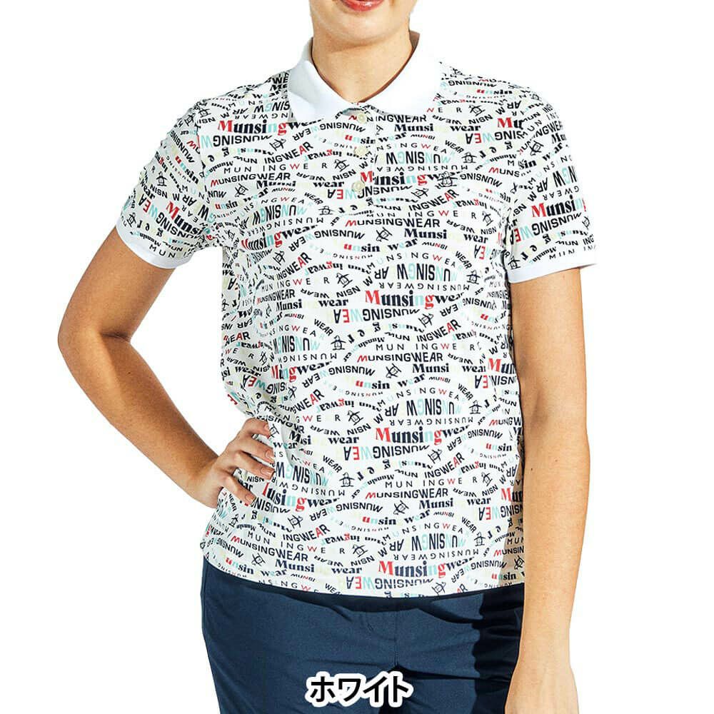 マンシングウェア Munsingwear　レディース サンスクリーン マルチロゴ総柄プリント 半袖 ポロシャツ MG5SHS84L　2025年モデル 詳細4
