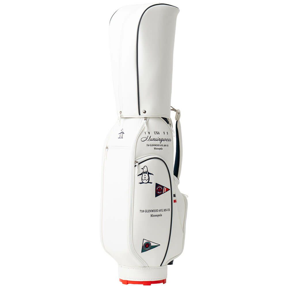 マンシングウェア Munsingwear　レディース フラッグ飛び柄 キャディバッグ MG5SCB02L WH ホワイト　2025年モデル 詳細4