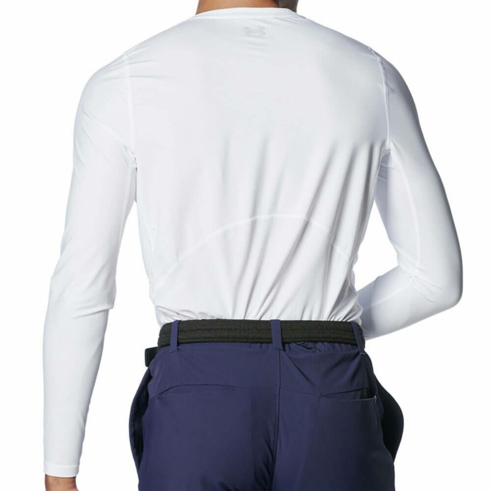 アンダーアーマー UNDER ARMOUR　メンズ UAアイソチル フィッティド 長袖 Vネック インナーシャツ 1384824 100 ホワイト　2025年モデル 詳細2