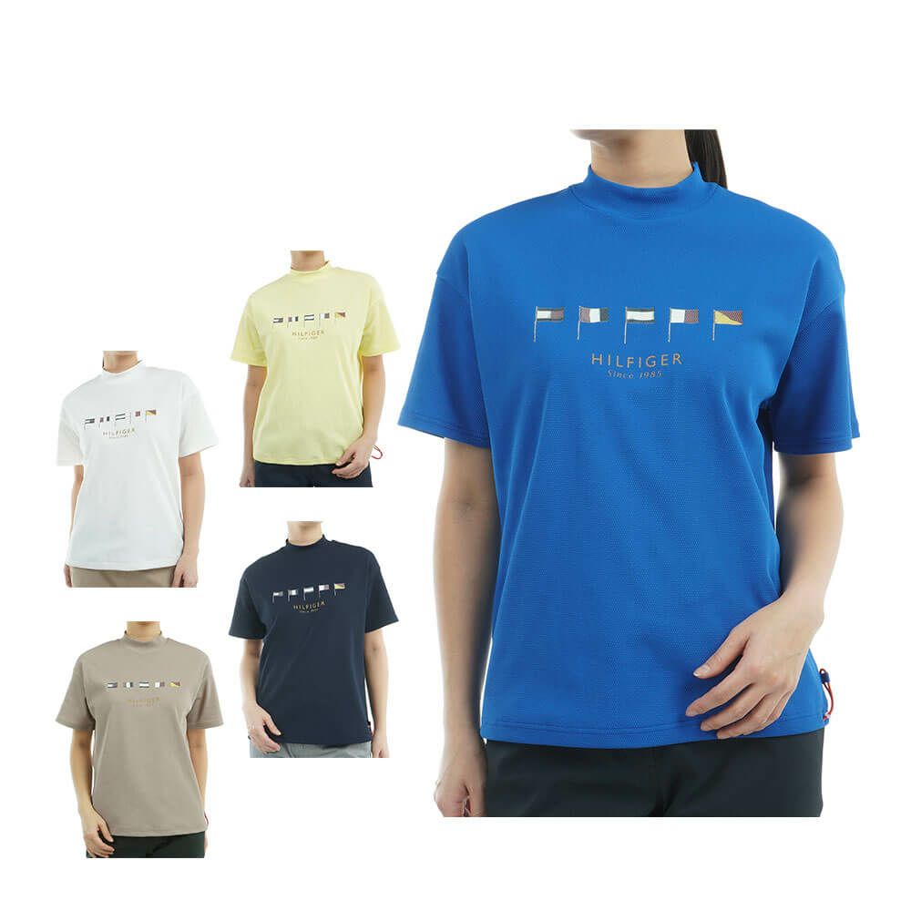 トミー ヒルフィガー ゴルフ　レディース マルチフラッグ リラックス 半袖 モックネックシャツ THLA501　2025年モデル