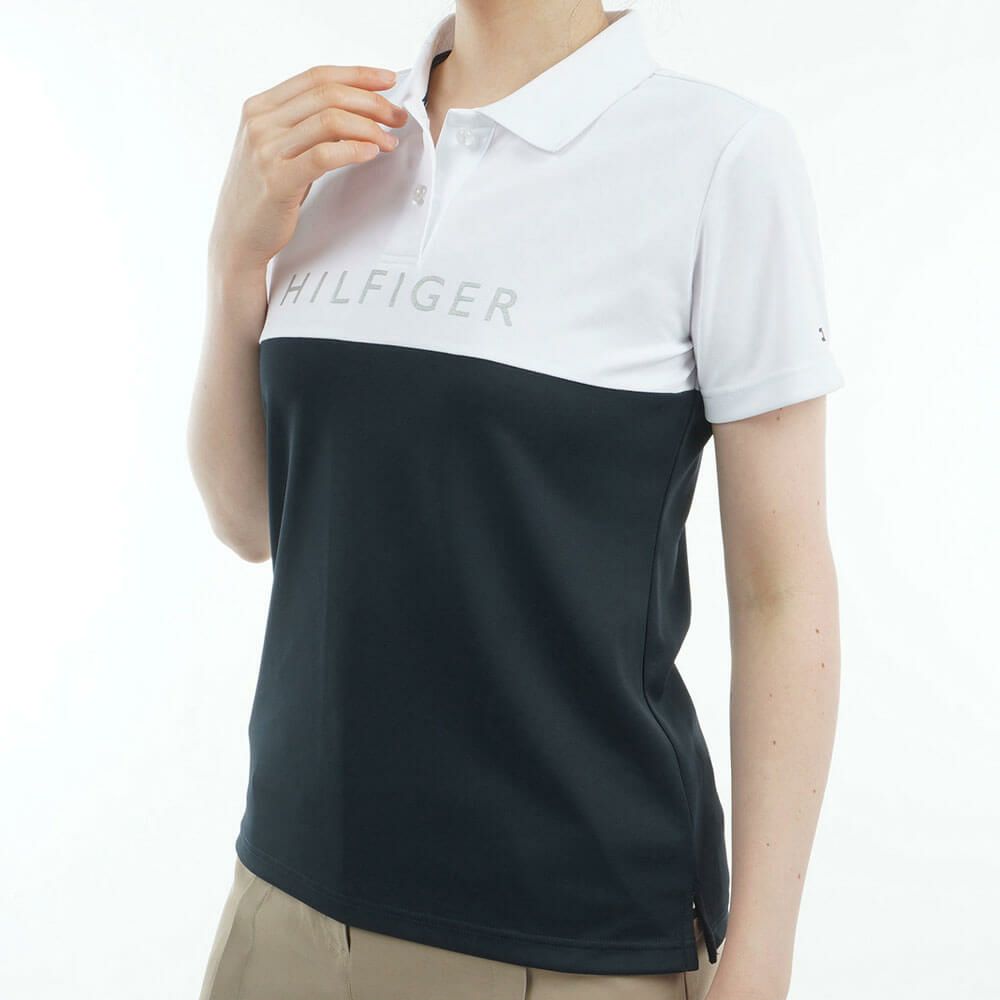 トミー ヒルフィガー ゴルフ　レディース コントラストカラー 半袖 ロゴ ポロシャツ THLA530　2025年モデル 詳細4