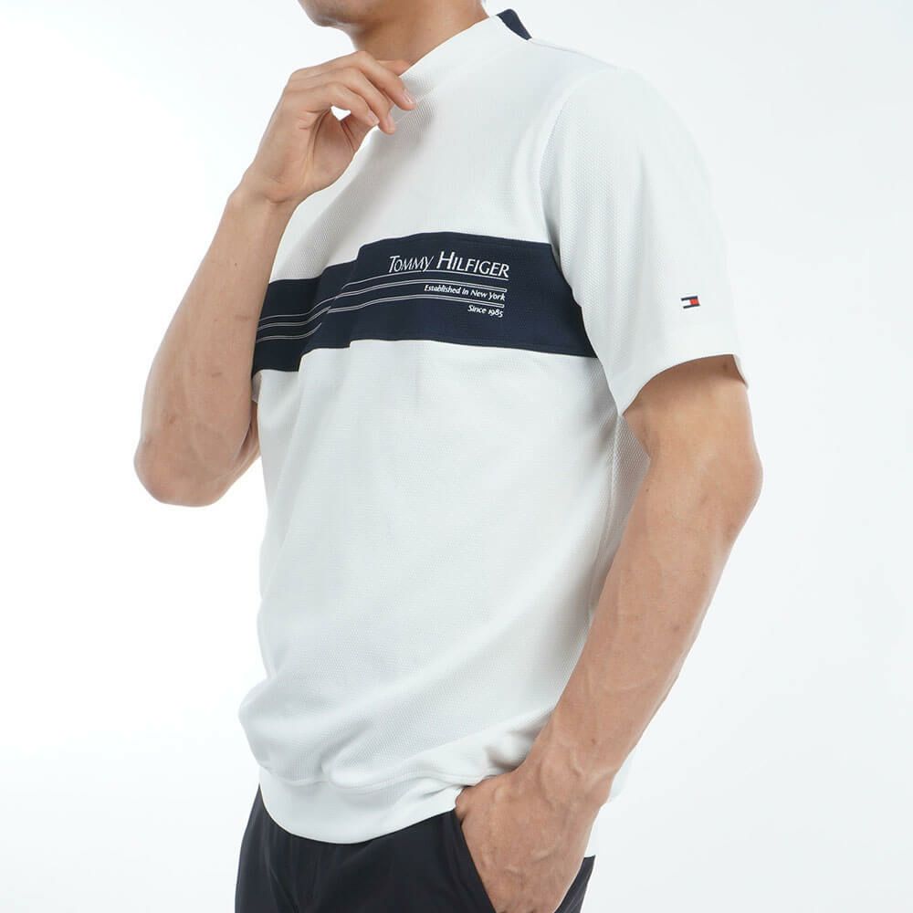 トミー ヒルフィガー ゴルフ　メンズ カラーブロック 半袖 モックネックシャツ THMA505　2025年モデル 詳細4