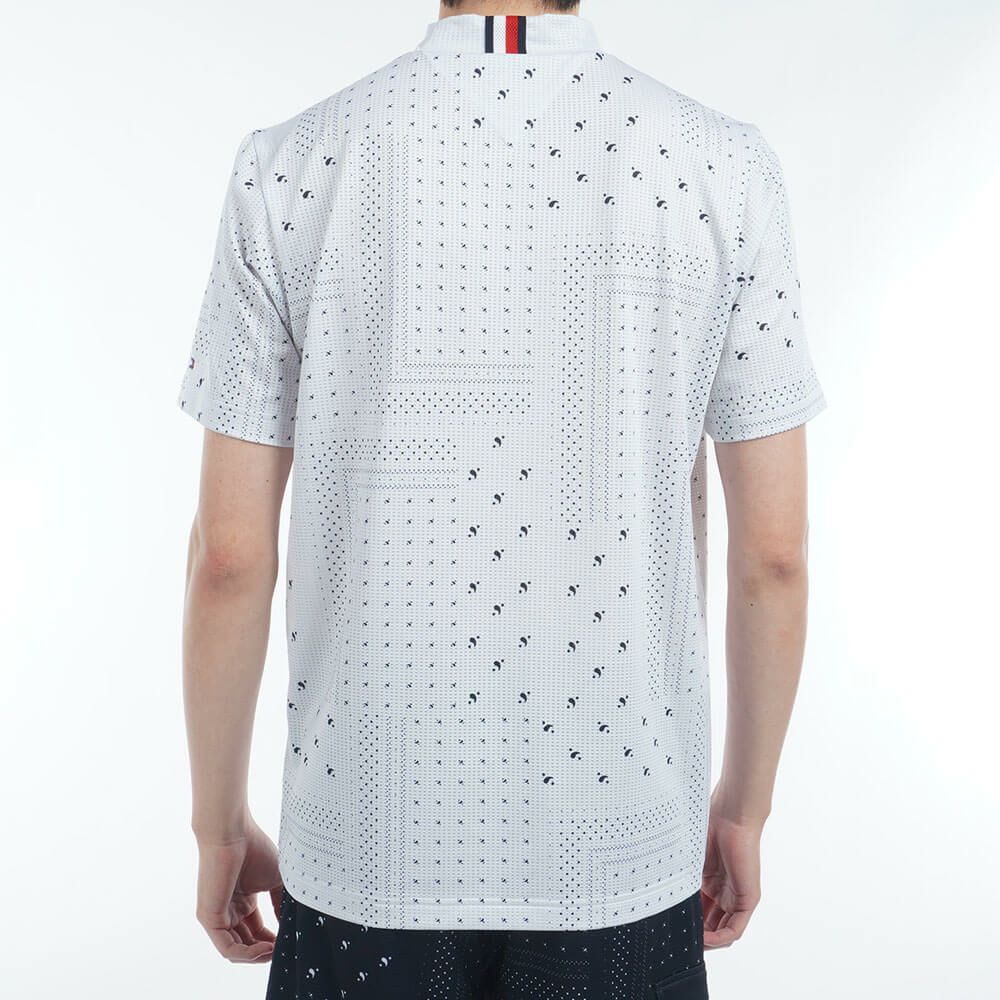 トミー ヒルフィガー ゴルフ　メンズ バンダナプリント 半袖 モックネックシャツ THMA524　2025年モデル 詳細3