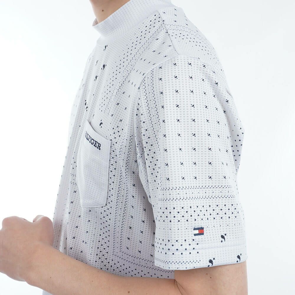 トミー ヒルフィガー ゴルフ　メンズ バンダナプリント 半袖 モックネックシャツ THMA524　2025年モデル 詳細7