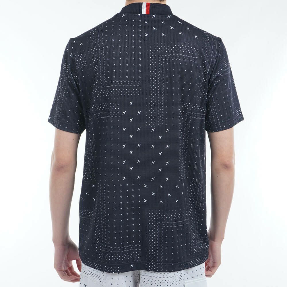 トミー ヒルフィガー ゴルフ　メンズ バンダナプリント 半袖 モックネックシャツ THMA524　2025年モデル 詳細10