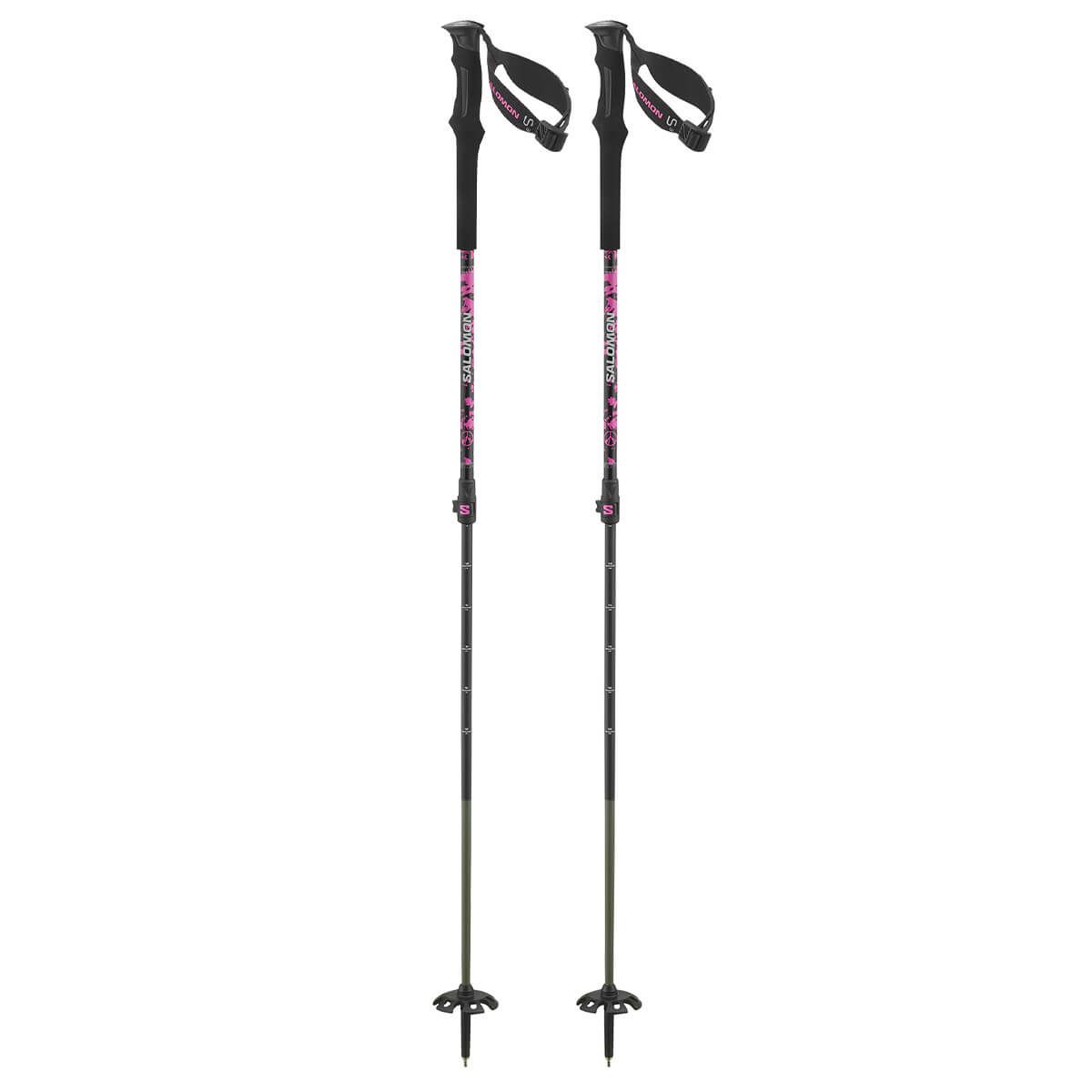 サロモン SALOMON　QST CARBON S3 キューエスティー カーボン S3 Black/Sugar Plum　スキーストック 2024-2025