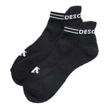 デサントゴルフ DESCENTE GOLF　メンズ ロゴ ジャカード アンクル丈 ソックス DG5SSO00M BK00 ブラック ブラック