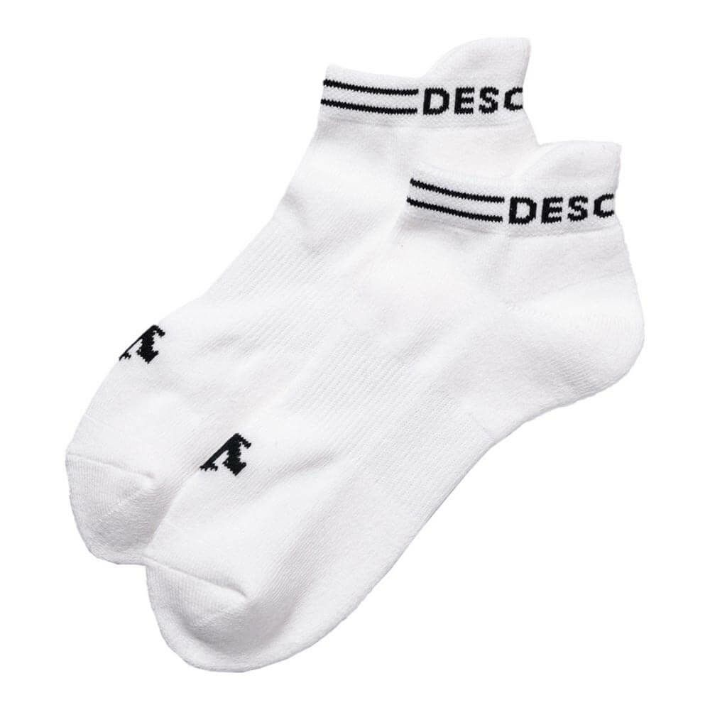 デサントゴルフ DESCENTE GOLF　メンズ ロゴ ジャカード アンクル丈 ソックス DG5SSO00M WH00 ホワイト ホワイト