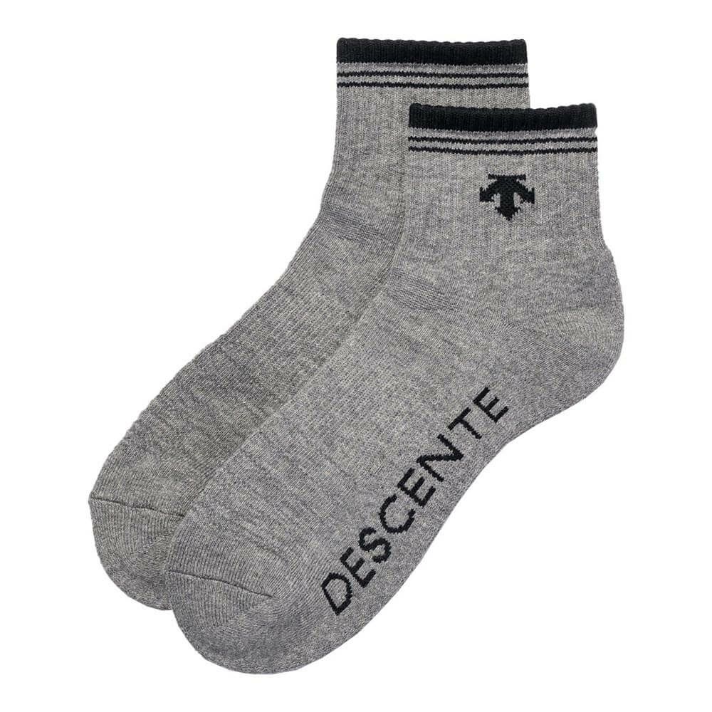 デサントゴルフ DESCENTE GOLF　メンズ ロゴ ジャカード ショート丈 ソックス DG5SSO01M GY00 グレー グレー
