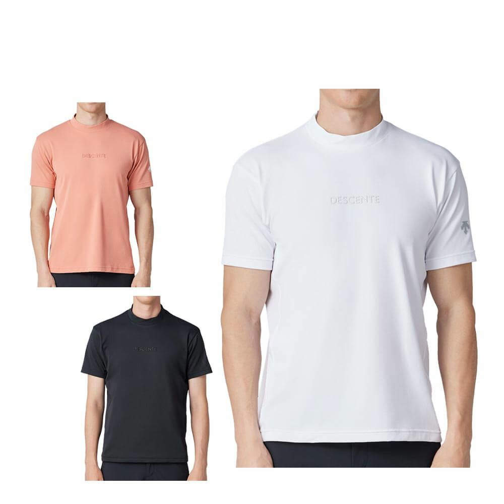 デサントゴルフ DESCENTE GOLF　メンズ ベア 鹿の子 半袖 モックネックシャツ DG5SHS06M　2025年モデル