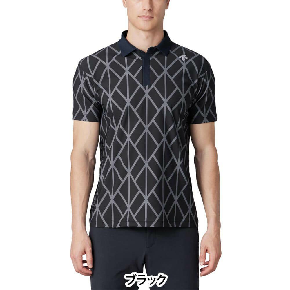 デサントゴルフ DESCENTE GOLF　メンズ アーガイルプリント 半袖 ポロシャツ DG5SHS15M　2025年モデル 詳細2