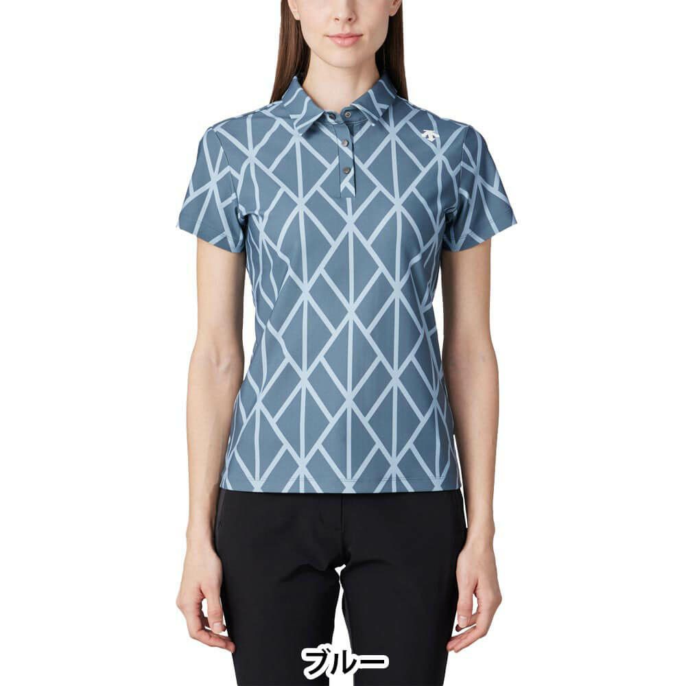 デサントゴルフ DESCENTE GOLF　レディース アーガイル プリント 半袖 ポロシャツ DG5SHS09L　2025年モデル 詳細2
