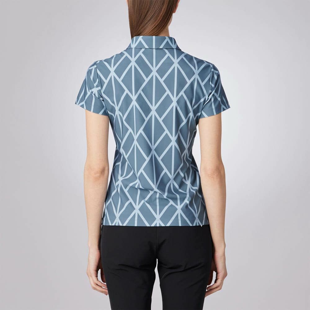 デサントゴルフ DESCENTE GOLF　レディース アーガイル プリント 半袖 ポロシャツ DG5SHS09L　2025年モデル 詳細3