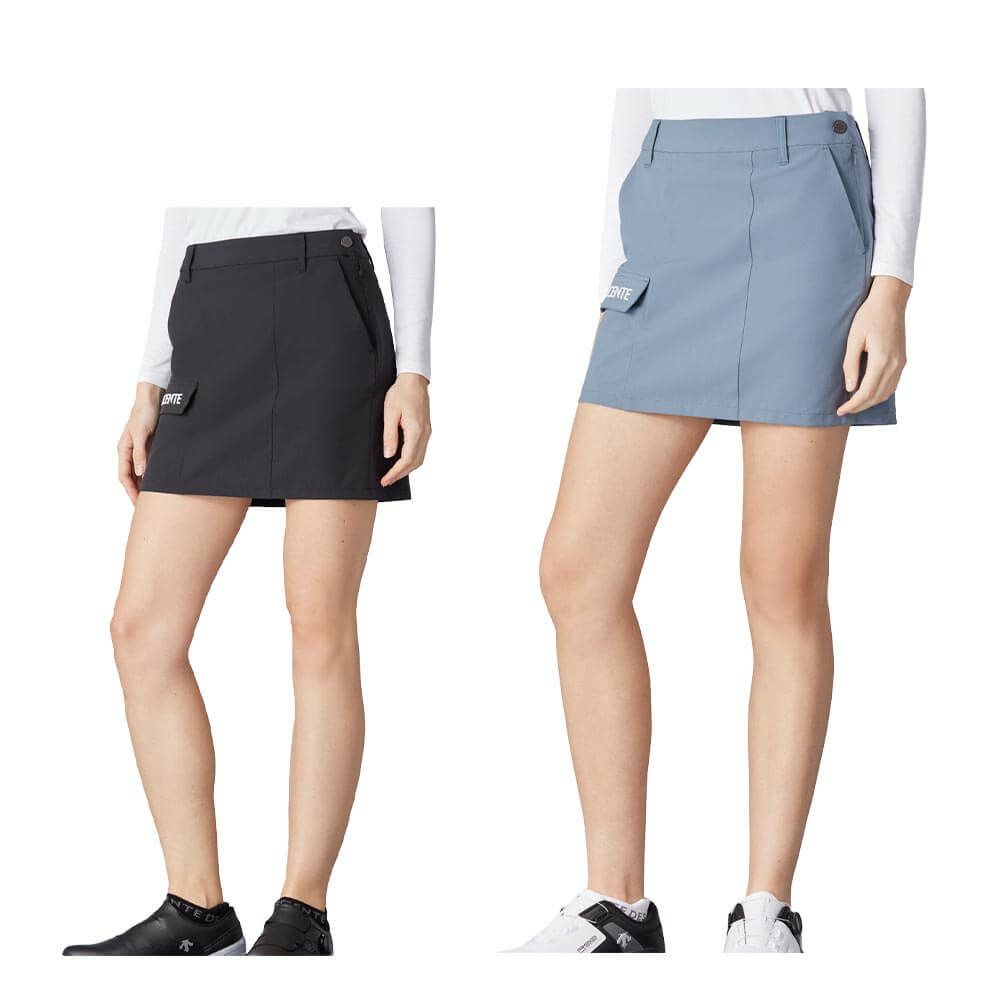 デサントゴルフ DESCENTE GOLF　レディース シャドー ストライプ ピケ インナーパンツ付き スカート DG5SSK01L　2025年モデル