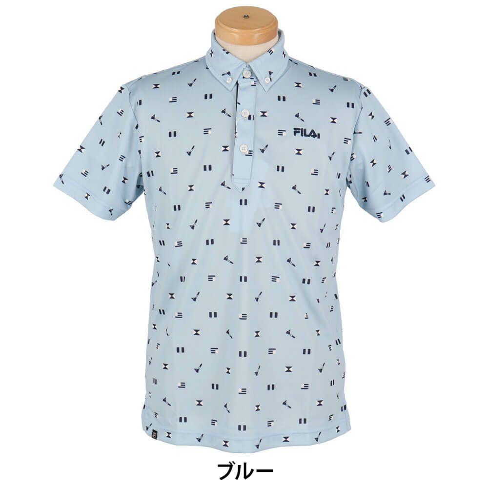 フィラ FILA　メンズ フラワー柄 ロゴ刺繍 半袖 ポロシャツ 744-671Y　2024年モデル 詳細6
