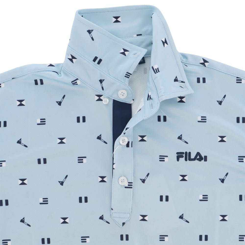 フィラ FILA　メンズ フラワー柄 ロゴ刺繍 半袖 ポロシャツ 744-671Y　2024年モデル 詳細9