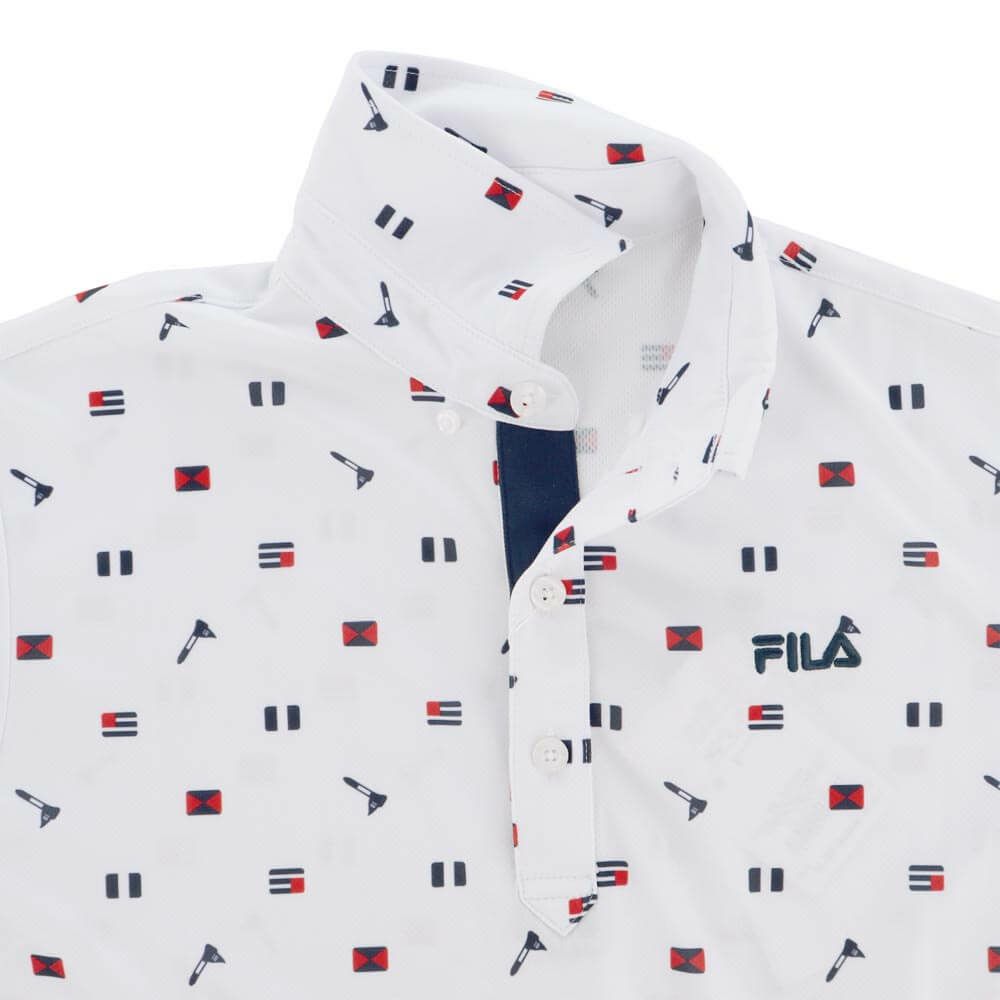 フィラ FILA　メンズ フラワー柄 ロゴ刺繍 半袖 ポロシャツ 744-671Y　2024年モデル 詳細13