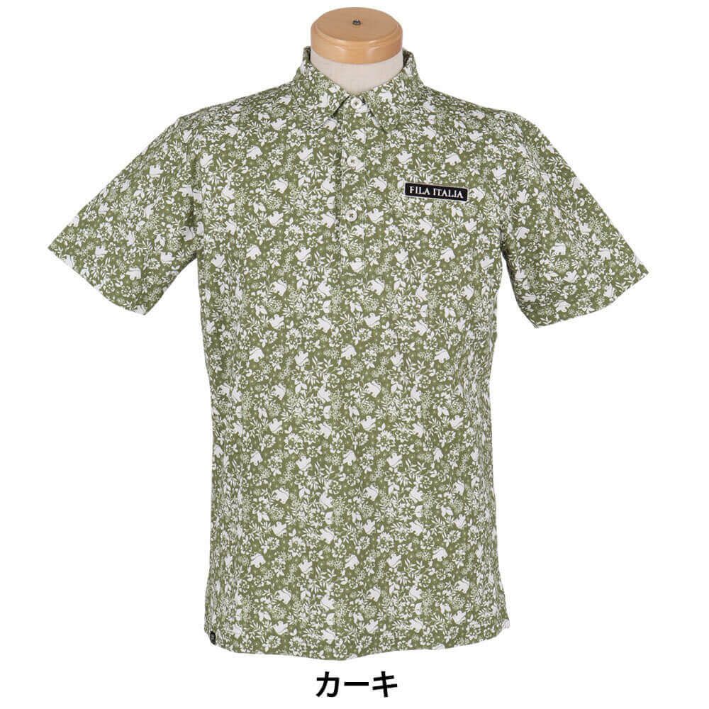 フィラ FILA　メンズ フラワー柄 ロゴ刺繍 半袖 ポロシャツ 744-676Y　2024年モデル 詳細5
