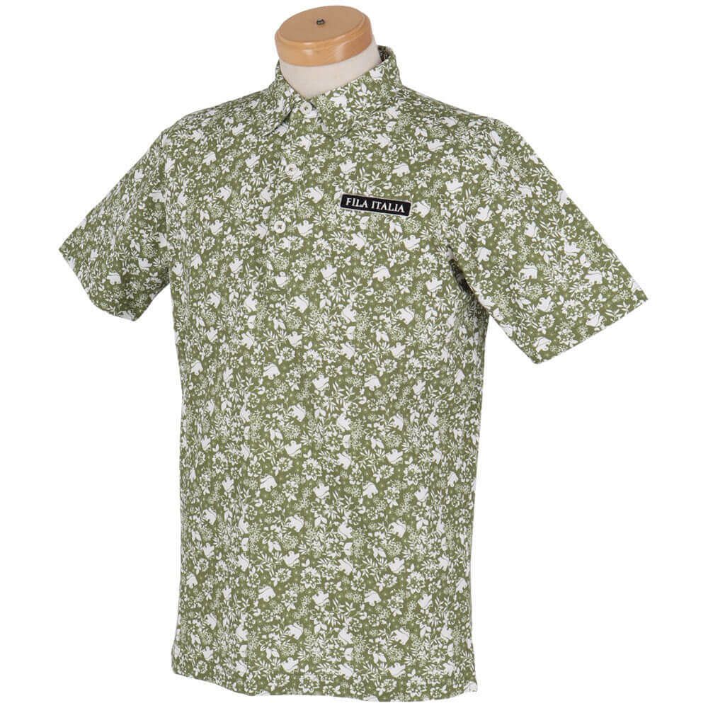フィラ FILA　メンズ フラワー柄 ロゴ刺繍 半袖 ポロシャツ 744-676Y　2024年モデル 詳細7