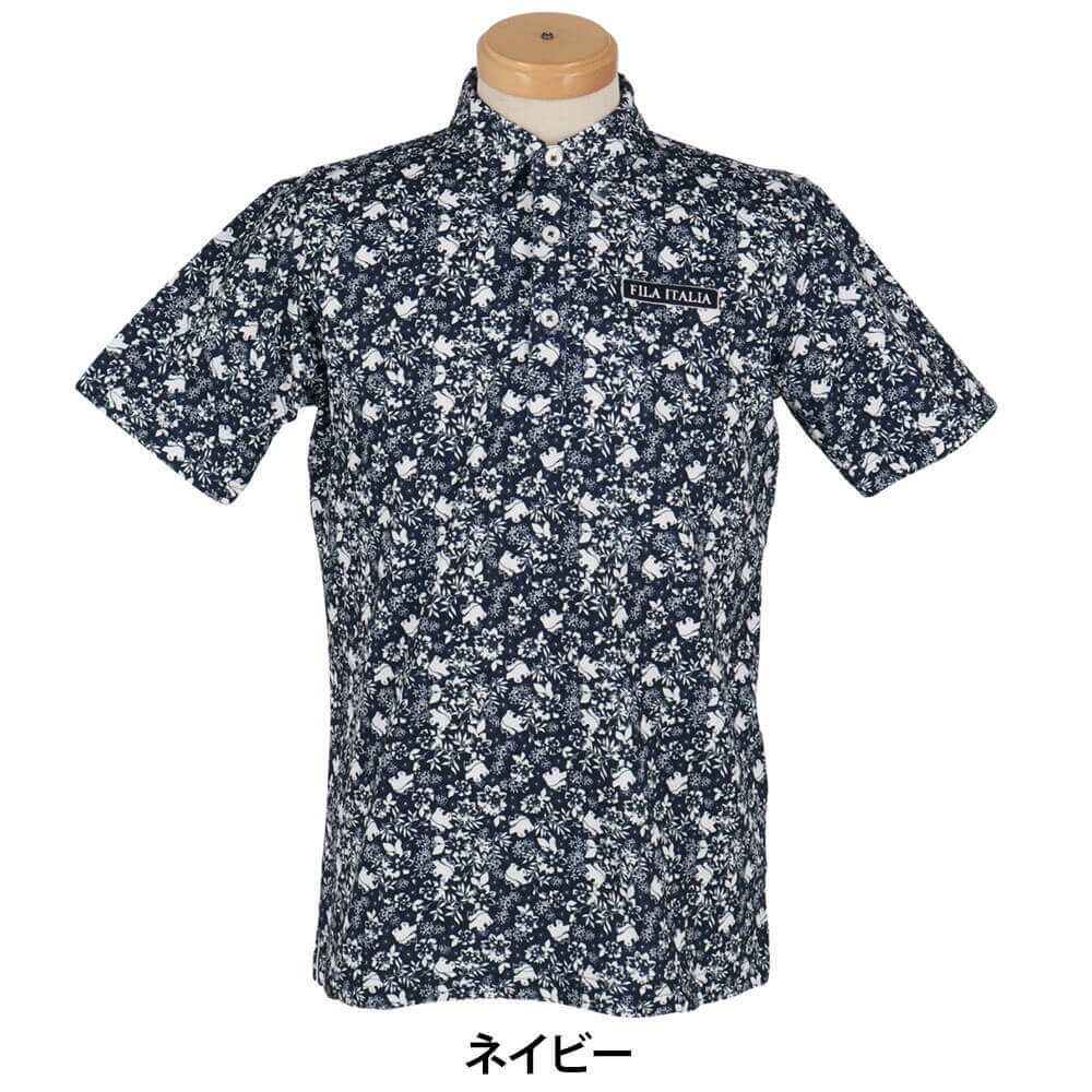 フィラ FILA　メンズ フラワー柄 ロゴ刺繍 半袖 ポロシャツ 744-676Y　2024年モデル 詳細8