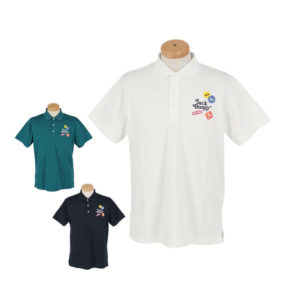 ジャックバニー Jack Bunny!!　メンズ ロゴデザイン フルダルメッシュ 半袖 ポロシャツ 262-5160301　2025年モデル