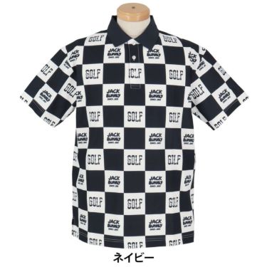 ジャックバニー Jack Bunny!!　メンズ ブロックチェック柄 フルダルメッシュ 半袖 ポロシャツ 262-5160313 　2025年モデル 詳細2
