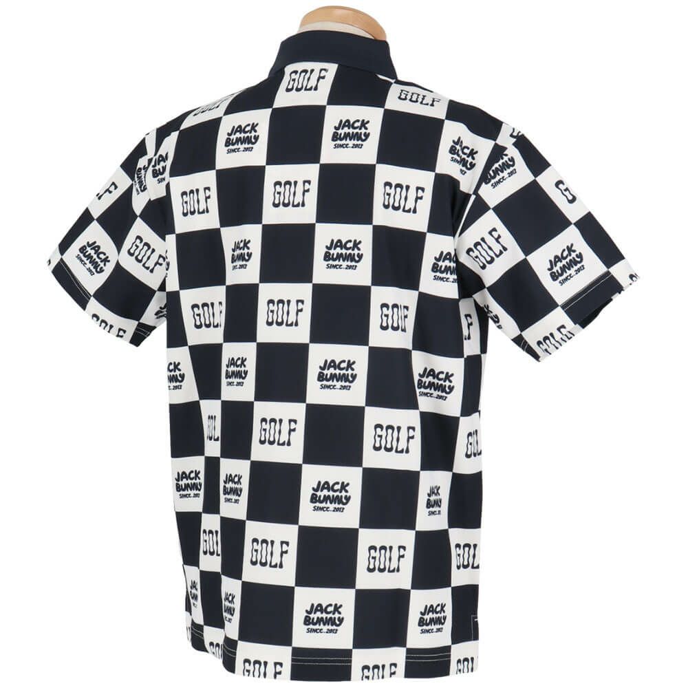 ジャックバニー Jack Bunny!!　メンズ ブロックチェック柄 フルダルメッシュ 半袖 ポロシャツ 262-5160313 　2025年モデル 詳細3